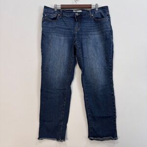 Torrid Denim Boyfriend Jeans Raw Hem Blue‎ Wash Size 18